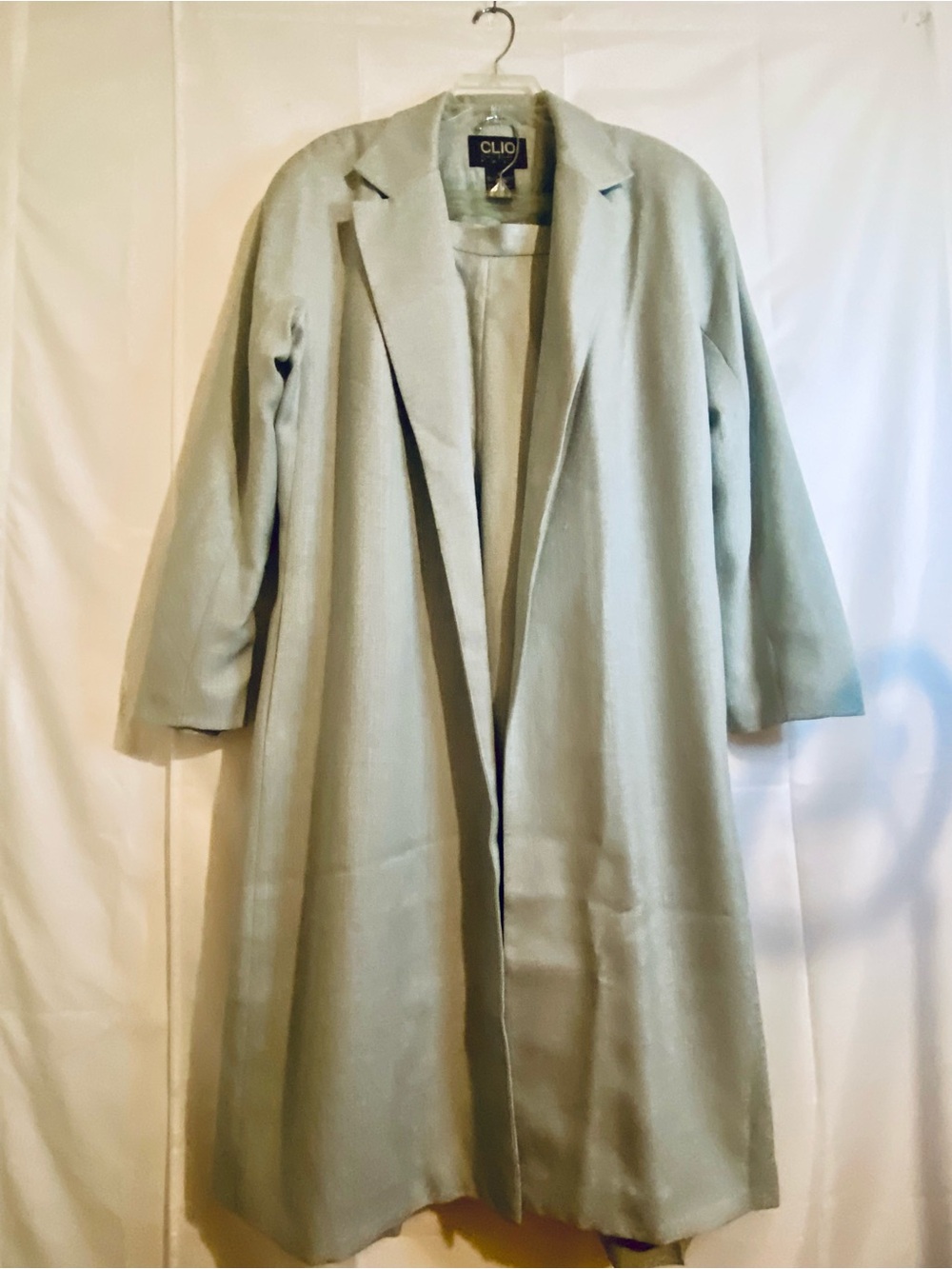 Clio Mint Green Open-Front Long Coat Pantsuit Size 14